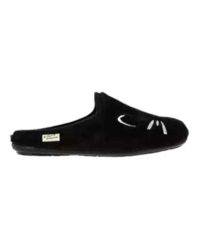 MULE CHAT Maison de l'Espadrille NOIR 9012-7