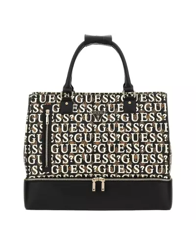 STARK ZIP BOTTOM SHOPPER TOTE Guess BROWN MULTI TWE927 04150