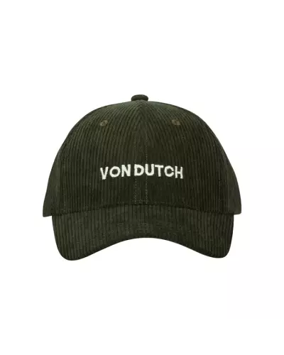 CASQUETTE BASEBALL  VELOURS COTELE BRODERIE Von Dutch VELVET 24 KAKI VD/1/CB/VEL24/K