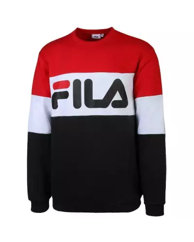 MEN STRAIGHT BLOCKED CREW FILA A089 - TRUE RED-BLACK-BRI 681255