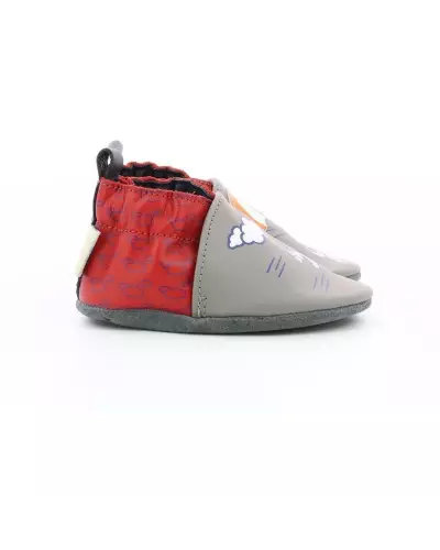 HAPPY WOLF Robeez 123- GRIS ROUGE 822790