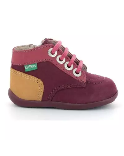 BONZIP2 Kickers 18-BORDEAUX ROSE JAUNE 859966-10