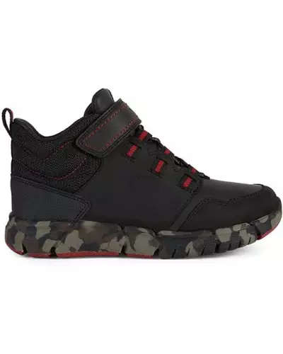 J FLEXYPER BOY B ABX Geox C0048-NOIR/ROUGE J949XA