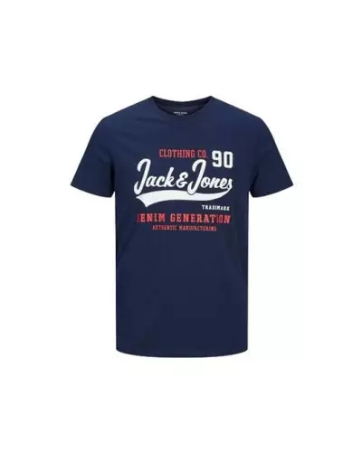 JJELOGO TEE SS ONECK 2 C Jack Jones 12210819-NAVY 20220810