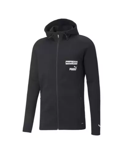 MCFC CASUALS HDY JKT Puma 16-Cotton Black-P White 767737