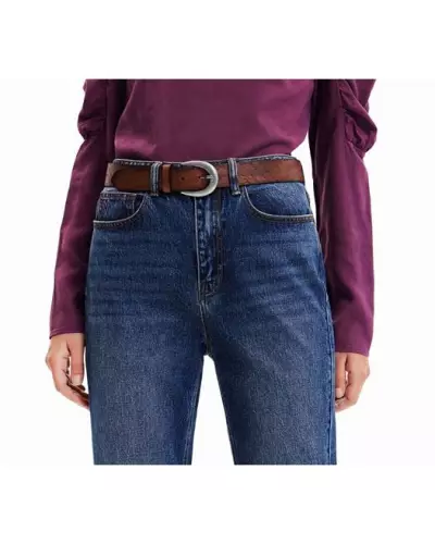 BELT_LOGO ONDAS Desigual 6000-MARRON 22WARL04