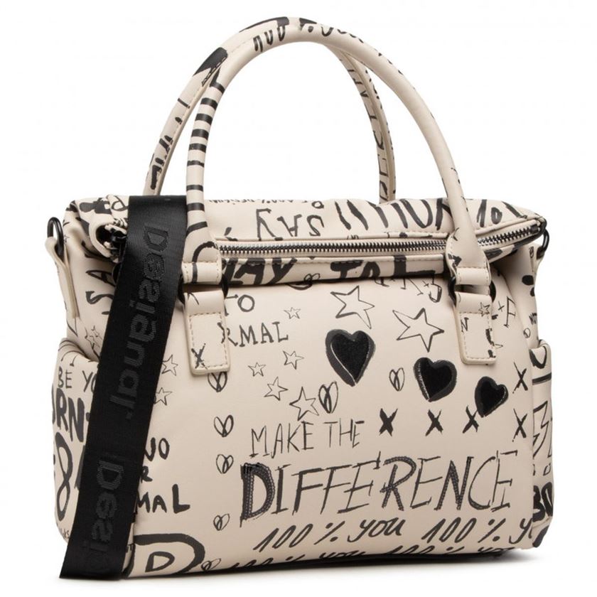 Sac bandouliere femme Desigual bols hansmade loverty blanc VoShoes