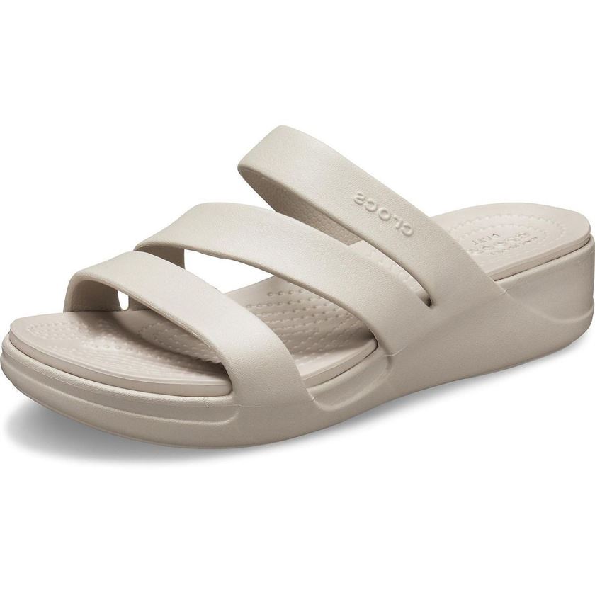 Crocs femme monterey strappy wedge beige1216202_2 sur voshoes.com