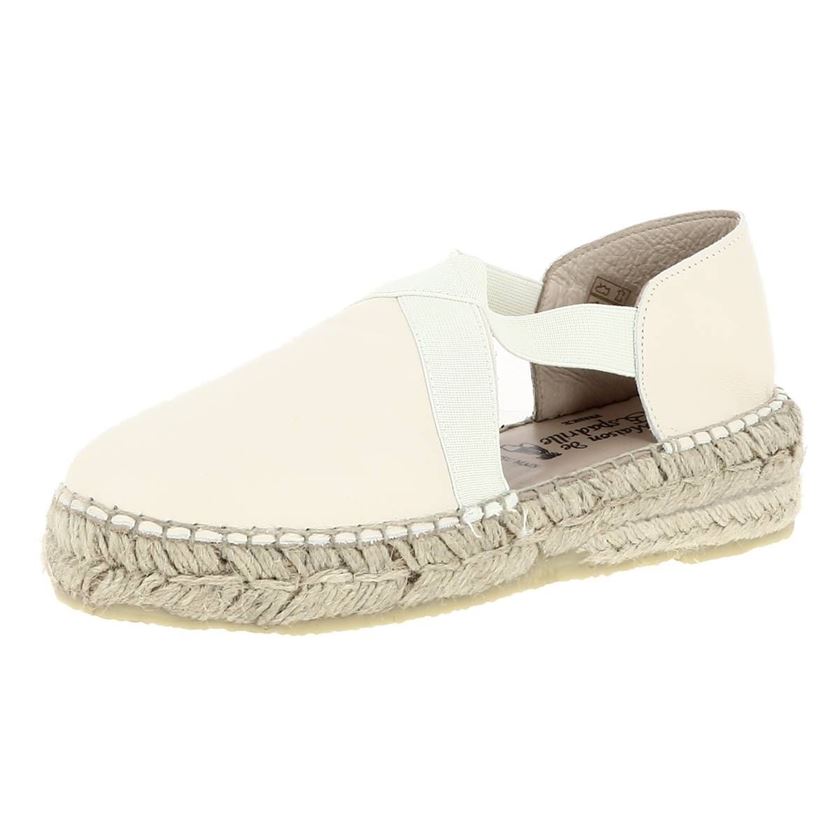 Maison de l espadrille femme espadrille elastiques blanc1237301_2 sur voshoes.com