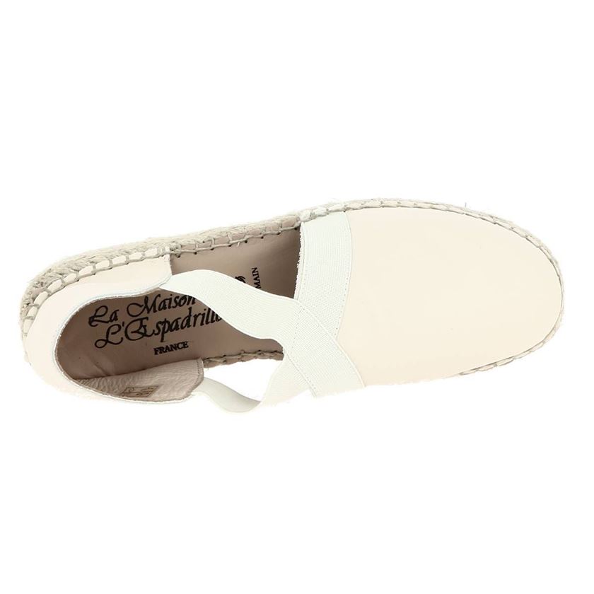 Maison de l espadrille femme espadrille elastiques blanc1237301_3 sur voshoes.com