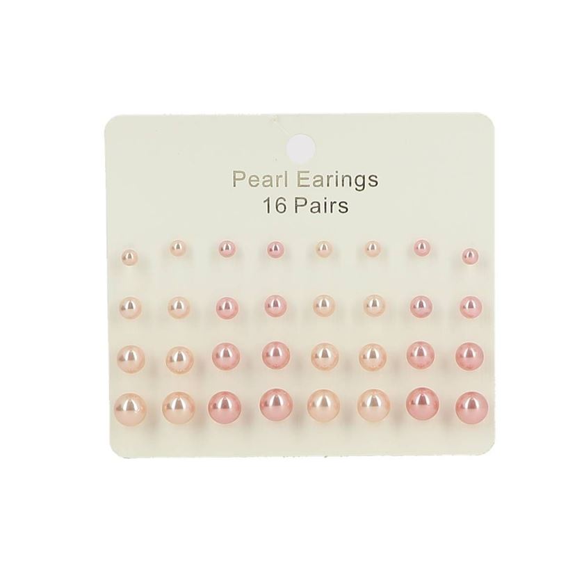 Touchbeauty femme boucles doreilles perles 16 paires rose1270002_2 sur voshoes.com