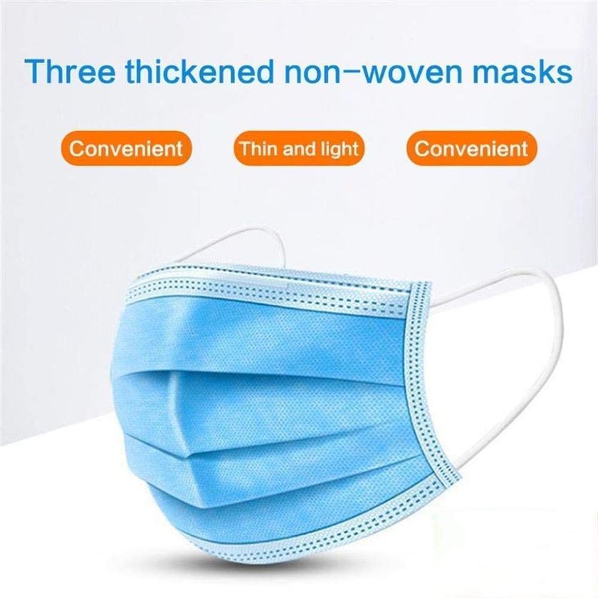 Touchbeauty sante 50 masques protections jetables non tisses bleu1290501_2 sur voshoes.com