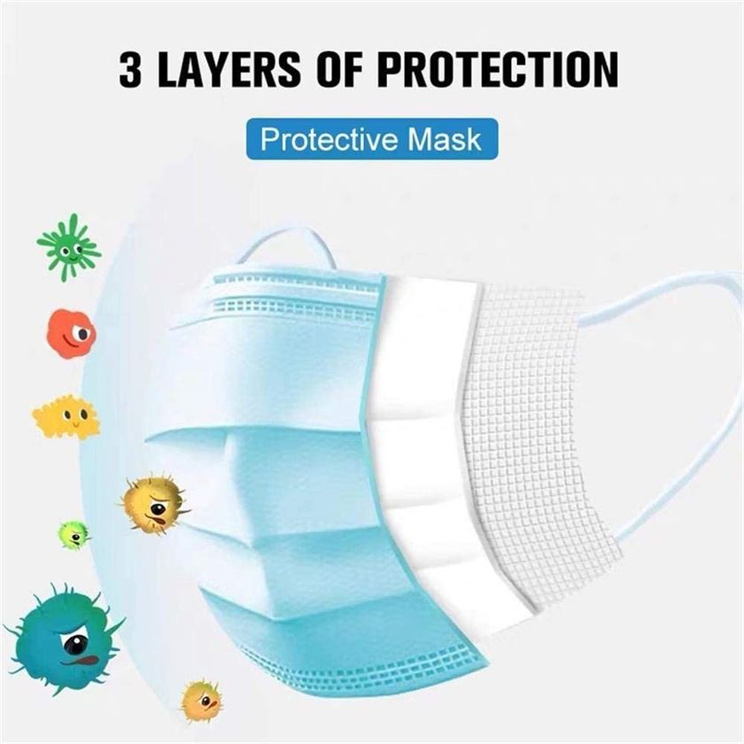 Touchbeauty sante 50 masques protections jetables non tisses bleu1290501_3 sur voshoes.com