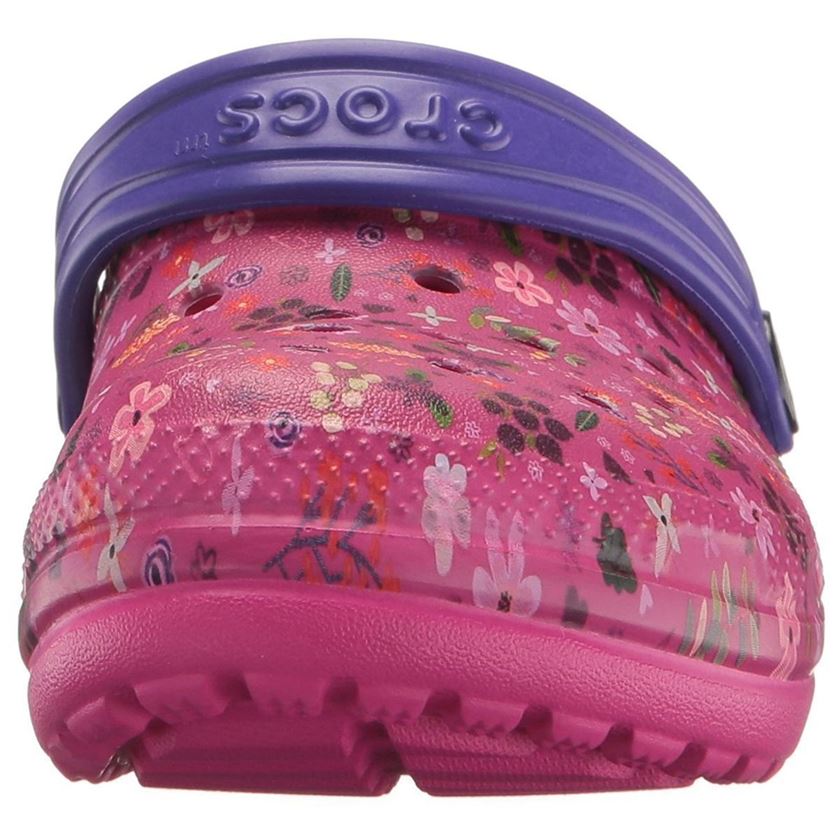 Crocs fille kids classic fuzz lined graphic clog rose1595002_4 sur voshoes.com