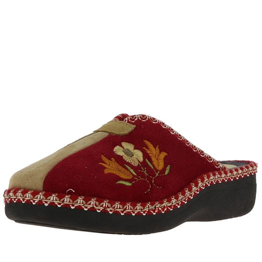 Maison de l espadrille femme mule bamara brodee bordeaux1809001_2 sur voshoes.com