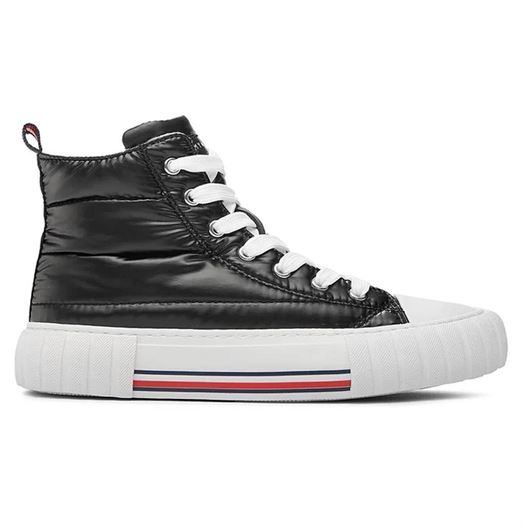 femme Tommy hilfiger femme high top laceup sneaker noir