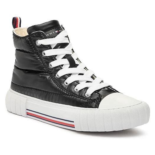 Tommy hilfiger femme high top laceup sneaker noir2271502_2 sur voshoes.com