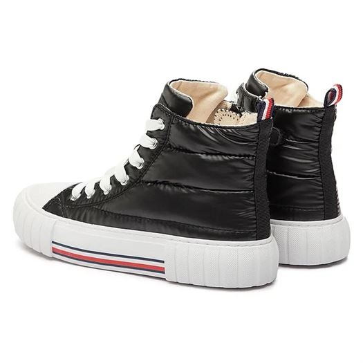 Tommy hilfiger femme high top laceup sneaker noir2271502_4 sur voshoes.com