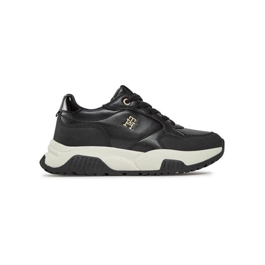 femme Tommy hilfiger femme low cut lace up sneaker noir