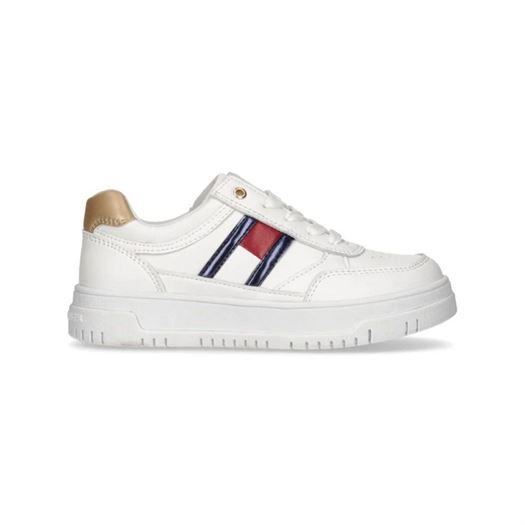 femme Tommy hilfiger femme flag low cut lace up snea blanc