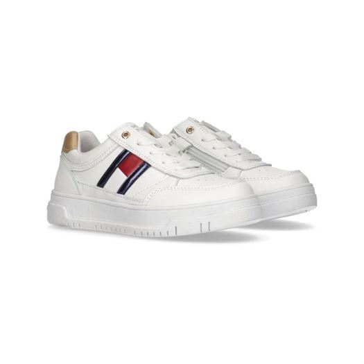 Tommy hilfiger femme flag low cut lace up snea blanc2272001_2 sur voshoes.com