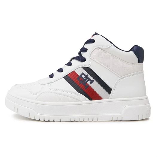 Tommy hilfiger femme stripes high top lace up blanc2272301_3 sur voshoes.com