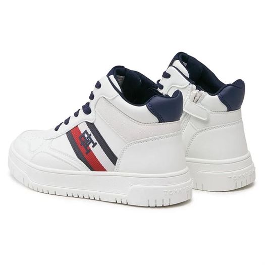 Tommy hilfiger femme stripes high top lace up blanc2272301_4 sur voshoes.com