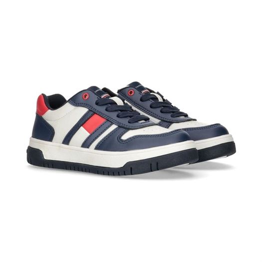 Tommy hilfiger femme flag low cut lace up snea bleu2272401_2 sur voshoes.com