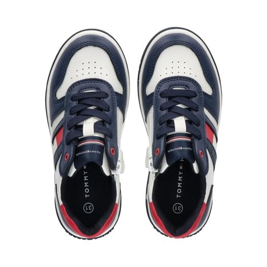 Tommy hilfiger femme flag low cut lace up snea bleu2272401_3 sur voshoes.com