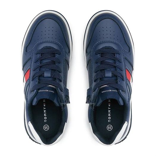 Tommy hilfiger femme flag low cut lace up snea bleu2272601_4 sur voshoes.com