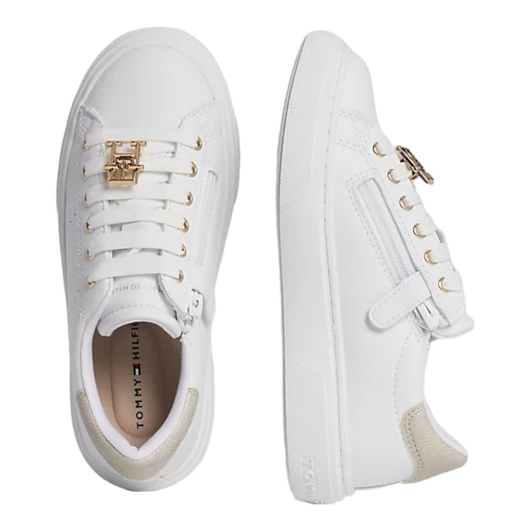 Tommy hilfiger fille low cut lace up sneaker blanc2357701_3 sur voshoes.com