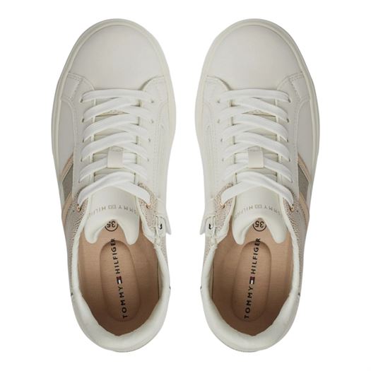 Tommy hilfiger femme flag low cut lace up snea blanc2357801_5 sur voshoes.com