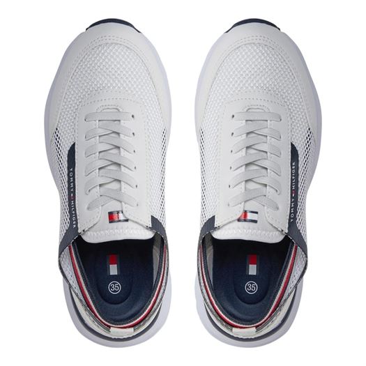 Tommy hilfiger femme stripes low cut lace up s blanc2357901_5 sur voshoes.com