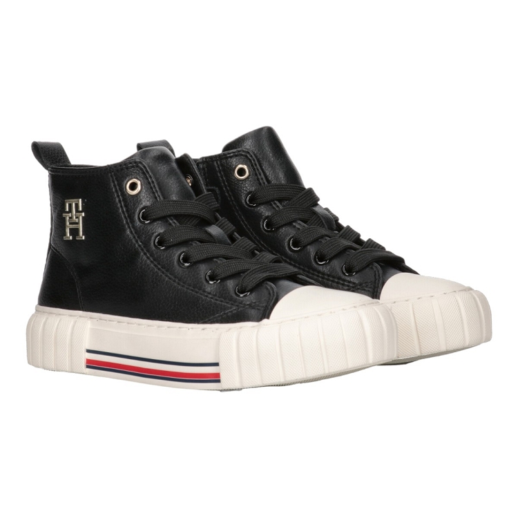 Tommy hilfiger femme high top lace up noir2500901_2 sur voshoes.com