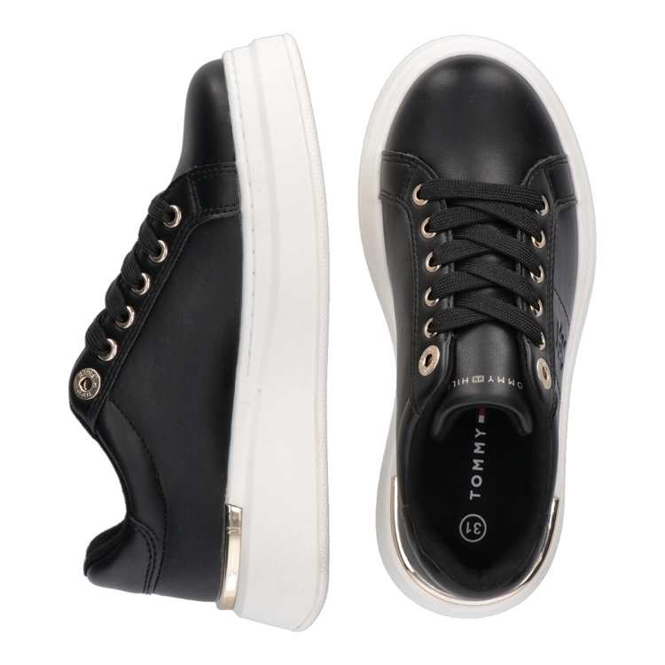 Tommy hilfiger femme low cut lace up noir2501101_4 sur voshoes.com