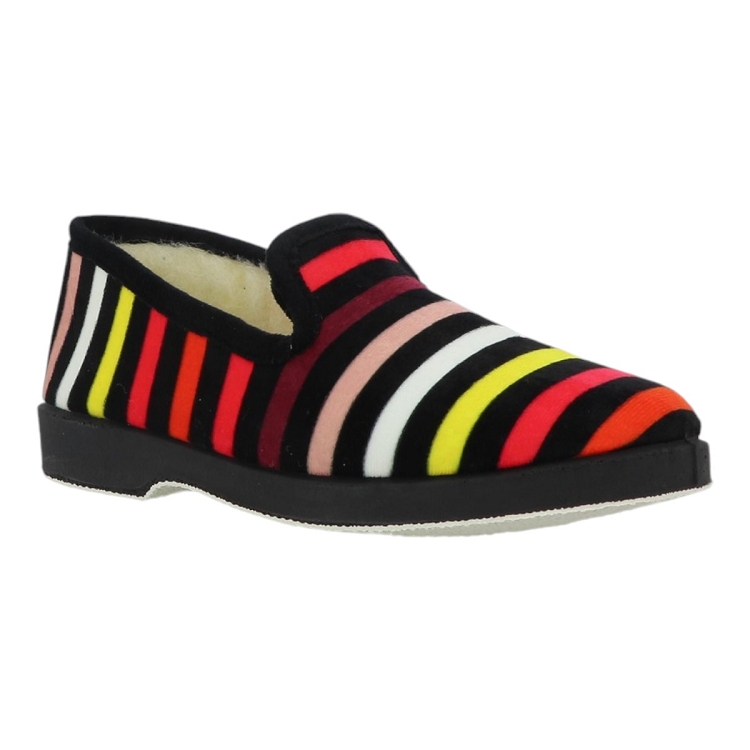 Maison de l espadrille femme charentaise fouree laine noir2534801_2 sur voshoes.com