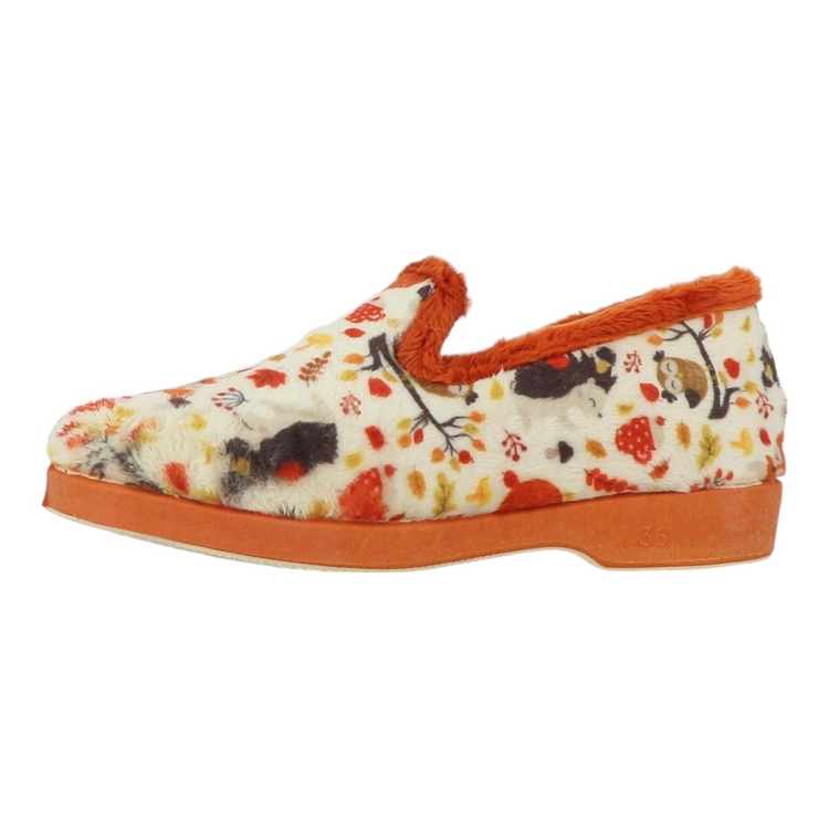 Maison de l espadrille femme charentaise feuilles multicolore2534901_3 sur voshoes.com