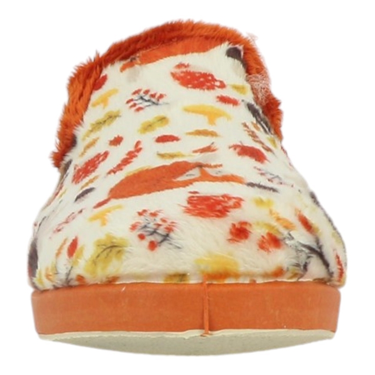 Maison de l espadrille femme charentaise feuilles multicolore2534901_4 sur voshoes.com