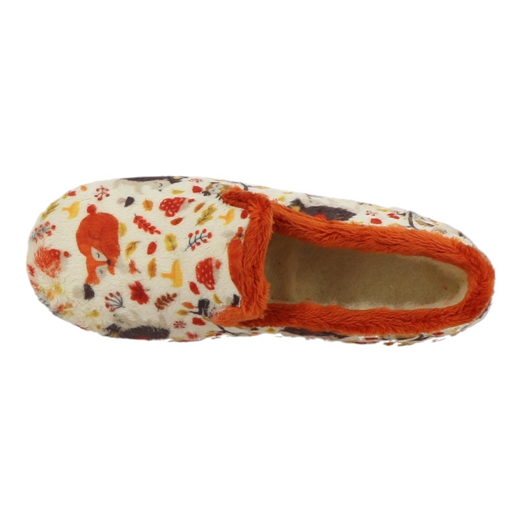 Maison de l espadrille femme charentaise feuilles multicolore2534901_5 sur voshoes.com