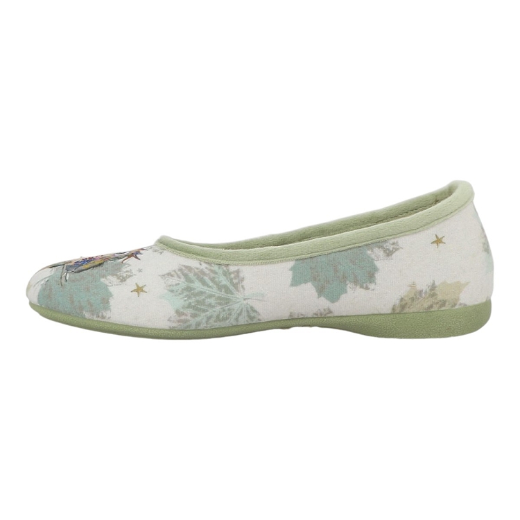 Maison de l espadrille femme ballerine hiboux vert2535001_3 sur voshoes.com