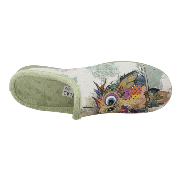 Maison de l espadrille femme mule hiboux vert2535401_5 sur voshoes.com