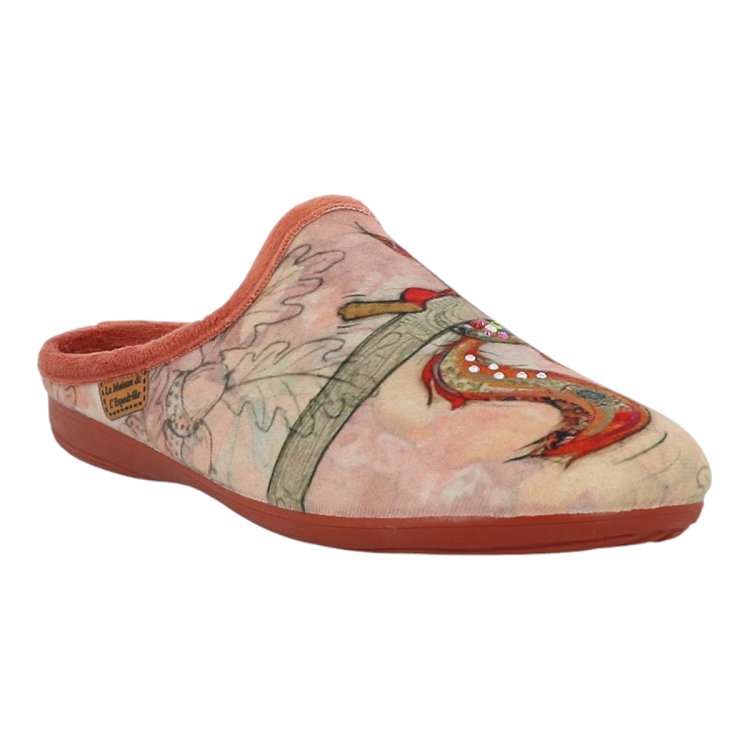 Maison de l espadrille femme mule ecureuil orange2535501_2 sur voshoes.com