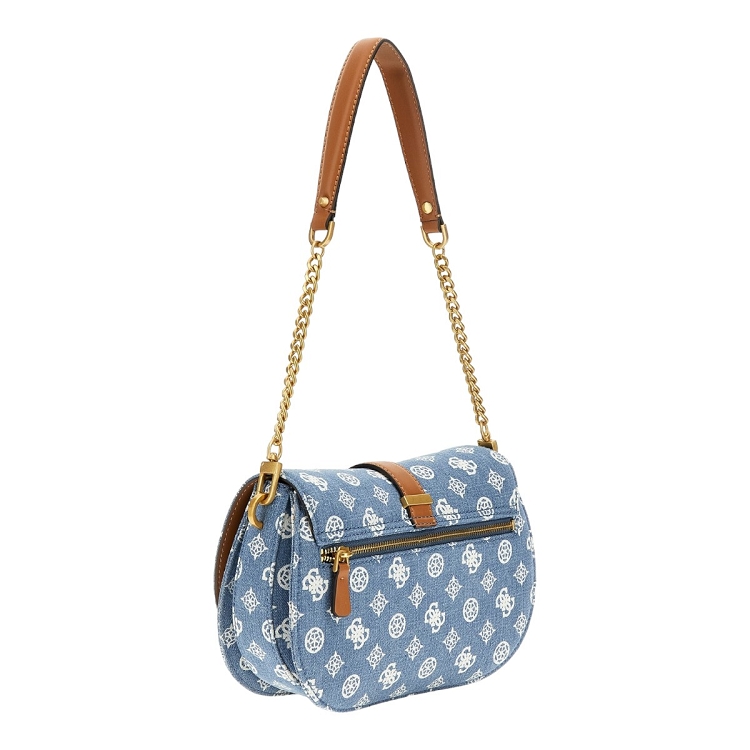 Guess femme kuba tri cmpt flap shldr bag bleu2539001_2 sur voshoes.com