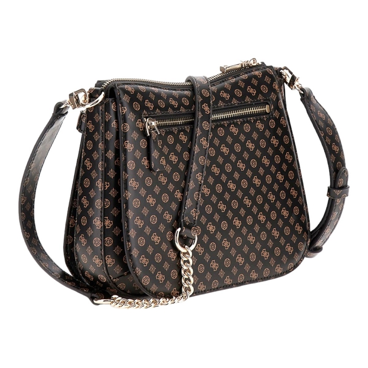 Guess femme arlena logo crossbody hobo marron2539101_2 sur voshoes.com