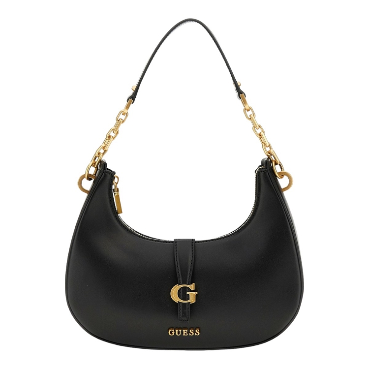 femme Guess femme kuba top zip shoulder bag noir