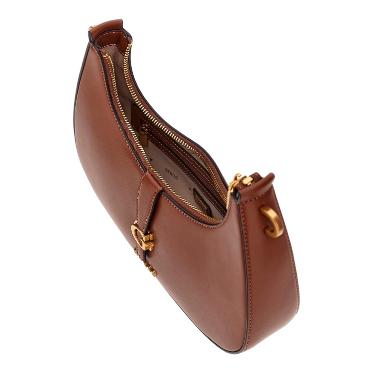 Guess femme kuba top zip shoulder bag marron2540802_3 sur voshoes.com