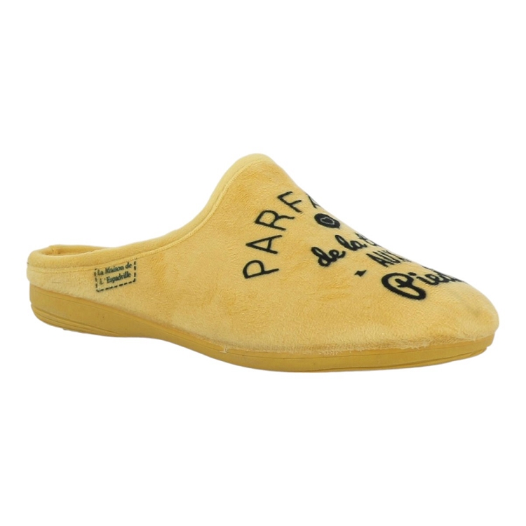 Maison de l espadrille femme mule humour f jaune2555001_2 sur voshoes.com