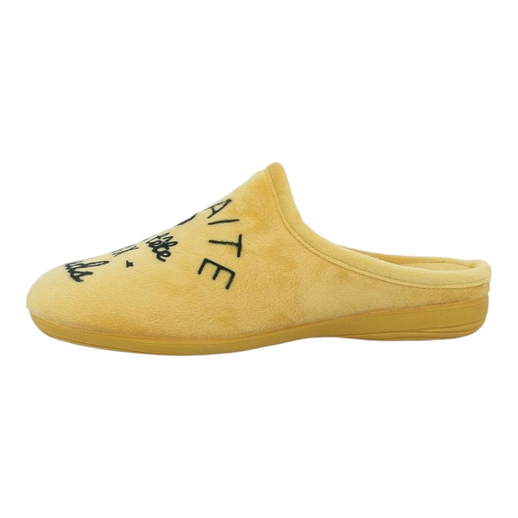 Maison de l espadrille femme mule humour f jaune2555001_3 sur voshoes.com