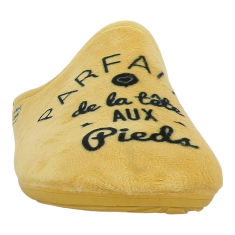 Maison de l espadrille femme mule humour f jaune2555001_4 sur voshoes.com