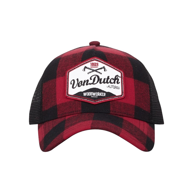 homme Von dutch homme casquettes  baseball carreaux filet rouge